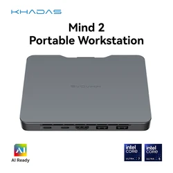 Мини-игровой ПК Khadas Mind 2 с искусственным интеллектом Intel Core Ultra 7 155H 16C/22T Intel Arc ™   SSD-накопитель с графическим процессором, 64 ГБ ОЗУ, 2 ТБ, Thunderbolt, 4, тройной дисплей