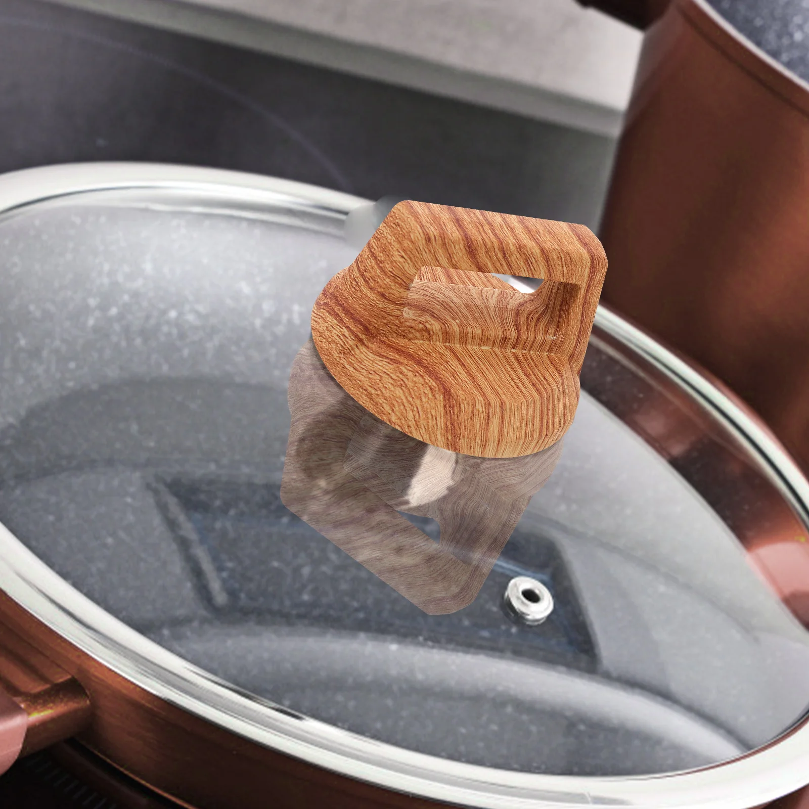 

4Pcs High Temp Resistance Smooth Edge Universal Fit Pot Cover Knob Easy Pot Cover H Install Cookware Parts