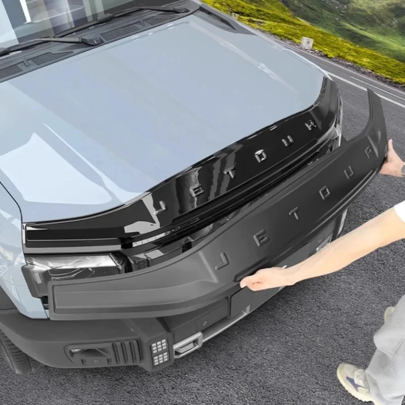 

Car Front Face Gravel Baffle Fit for Jetour Traveler T2 2023 2024 2025 Modified Car Hood Hood Front Protective Cover Accessories