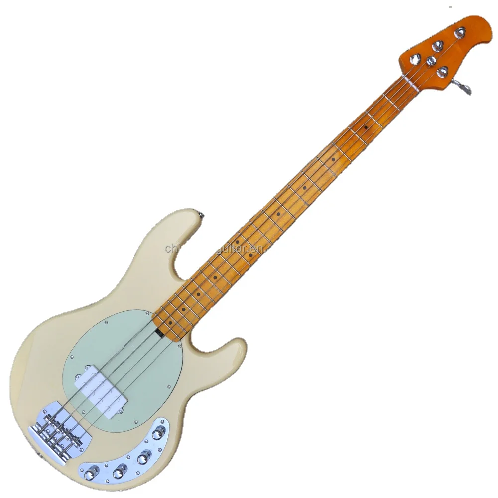Flyoung  4 Strings Electric Bass Guitar Milk Yellow Bass Guitar Bajo Electrico