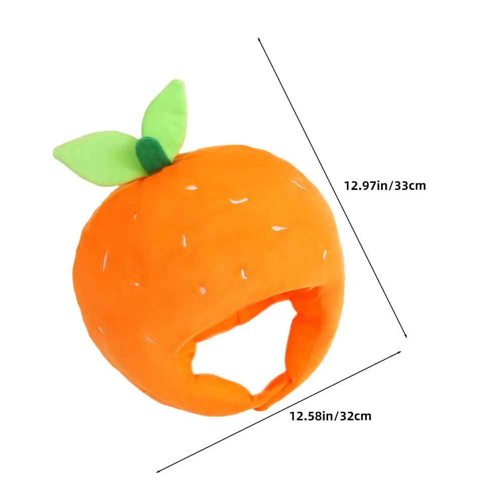 Orange Cartoon Hat Creative Fruit Shaped Headwear for Party Cosplay Performance Photo Booth Funny Costume Accessory