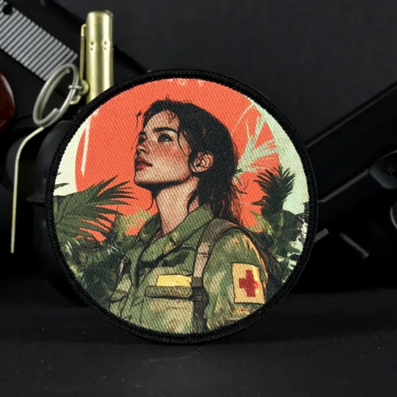 Medical Rescue Girls Tactical Morale Patch Peace Beauty Printed Hook&Loop Emblem Military Chevron Armband Backpack Stickers