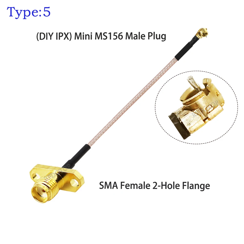 RG178 Cable DIY IPX Mini MS156 to 2Hole SMA Female Flange Connector RF Coaxial Pigtail Extension Jumper for LTE Modem Yota LU150