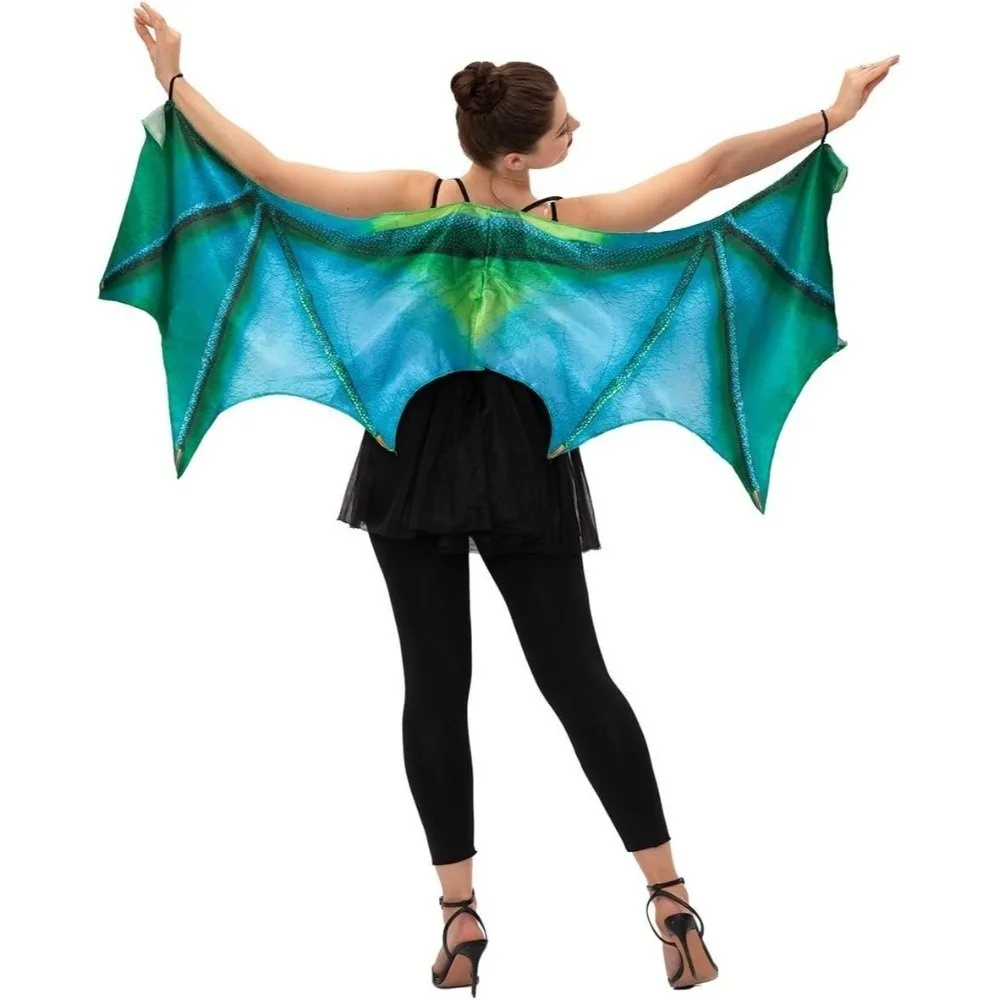Dekorativer Fantasie-Drachenflügelumhang, faltbar, mit elastischem Band, Fledermausflügelumhang, Unisex, universelles Cosplay-Flügelkostüm für Maskerade – Detail 12