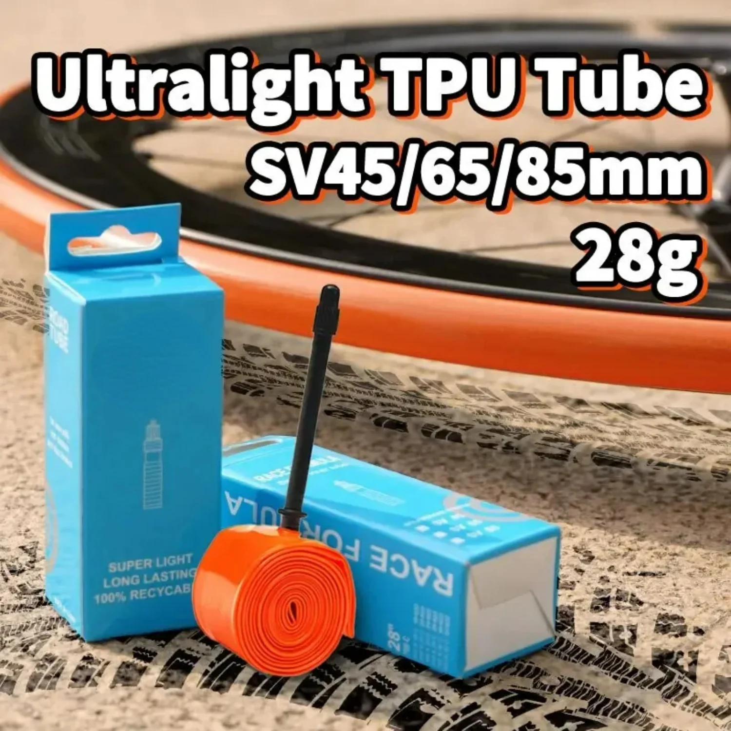 Nuevo tubo interior ultraligero de TPU para bicicleta 700x18/32C bicicleta SV 45/65/85mm 28g