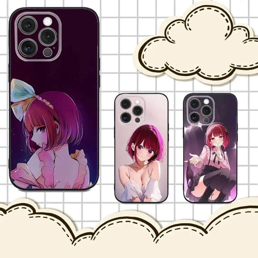 

Oshi no Ko K-Kana Arima Phone Case For iPhone 16e,16,15,14,13,12,11,Pro,X,XS,Max,XR,Plus,Mini Soft Black Cover