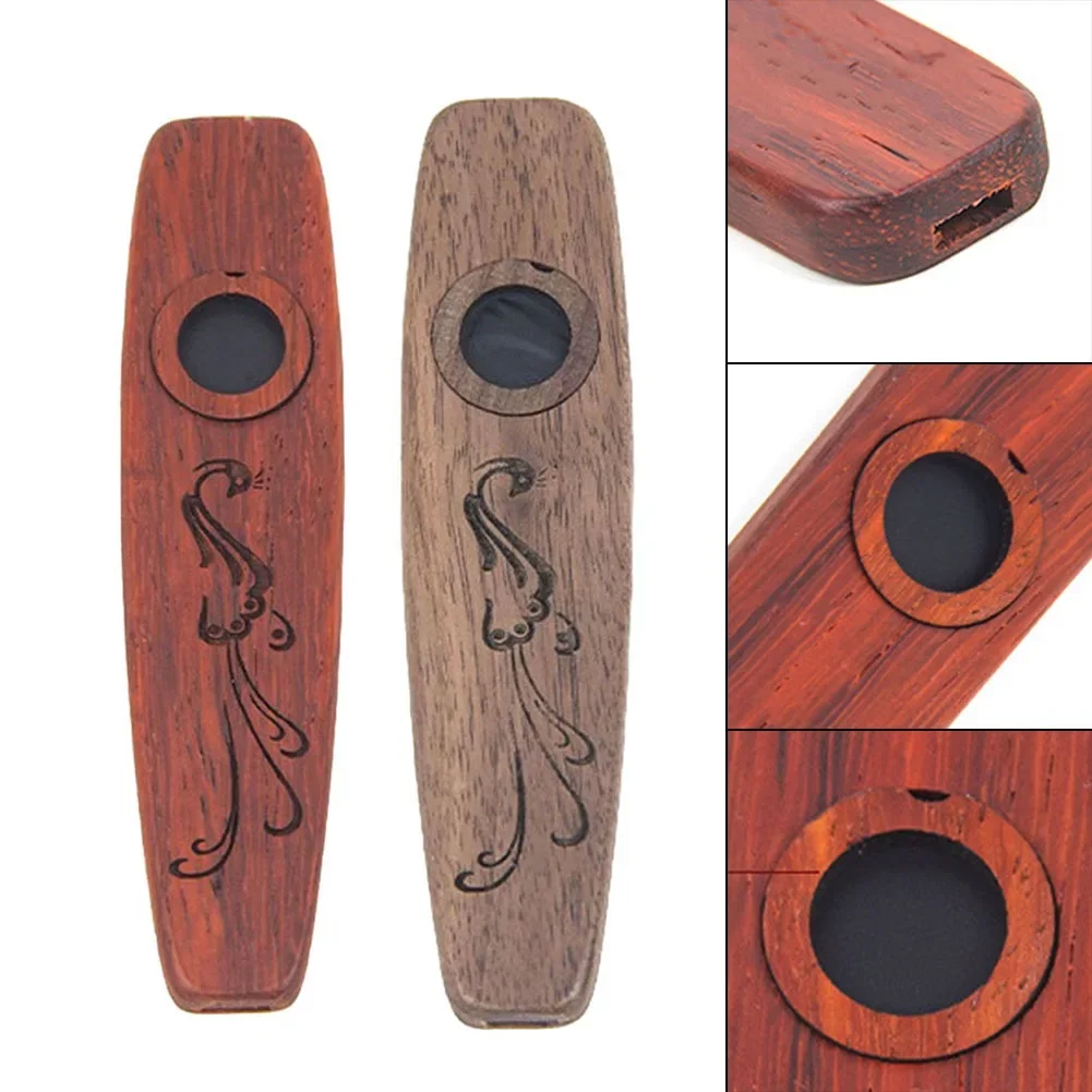 Polishing Process Kazoo Kazoo Mouth Flute Kazoo Kazoo Mouth Flute Round Smooth Without Burrs Wooden 1pc 95x28x8mm