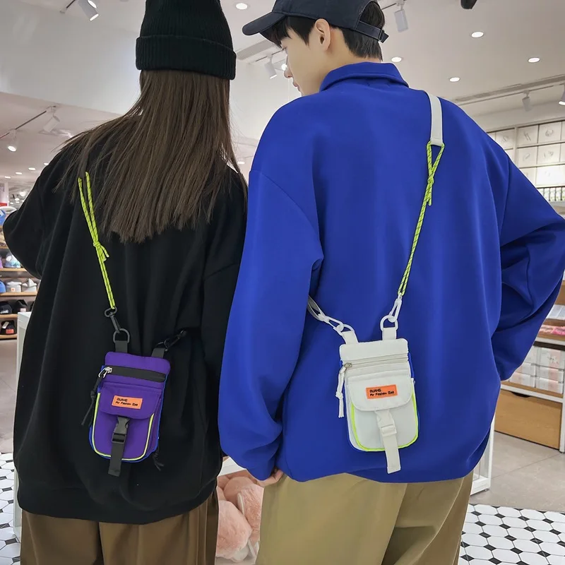 Men‘s and Women\'s Crossbody Bag 2023 Nylon Shoulder Handbag Korean Waterproof Student Phone Bag Simple Shopper Bags Purse