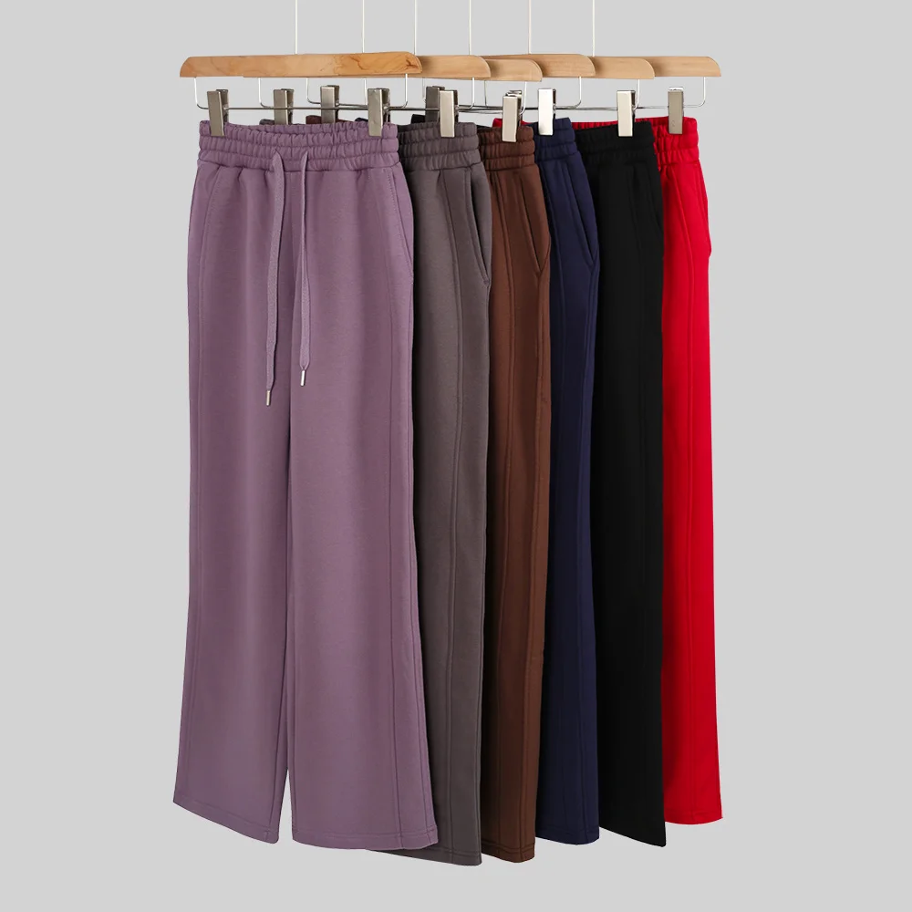2026 Spring Autumn Yoga Casual Women's Solid Color Sweatpants Loose Pocket Warm Fashion Comfortable Street Gym Pants