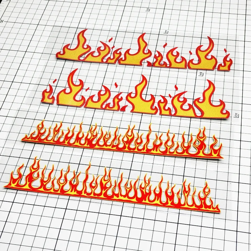 2PCS Flame Motorcycle Stickers Motorbike Fairing Fuel Tank Side Panels Helmet Sunscreen Decoration Vinyl Decals Moto Accessories