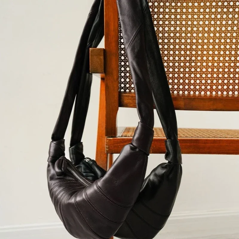

YIFAN Top Lambskin Croissant Bag Underarm Women Handbag, Fashion and Soft Shoulder Bags 2024