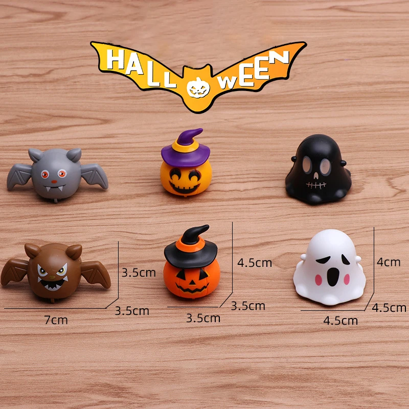 Coche de inercia de la serie de Halloween para niños, juguetes creativos, 5 piezas, divertido, calabaza, esqueleto, fantasma, murciélago, coche extraíble