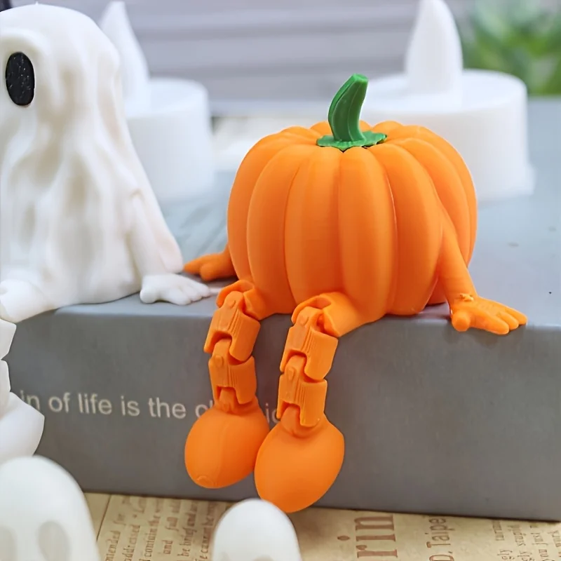 Mini adorno de escritorio de calabaza, decoración para fiesta de Acción de Gracias de Halloween, calabaza móvil conjunta, regalo bonito para Festival, recuerdos de fiesta, 1 ud.