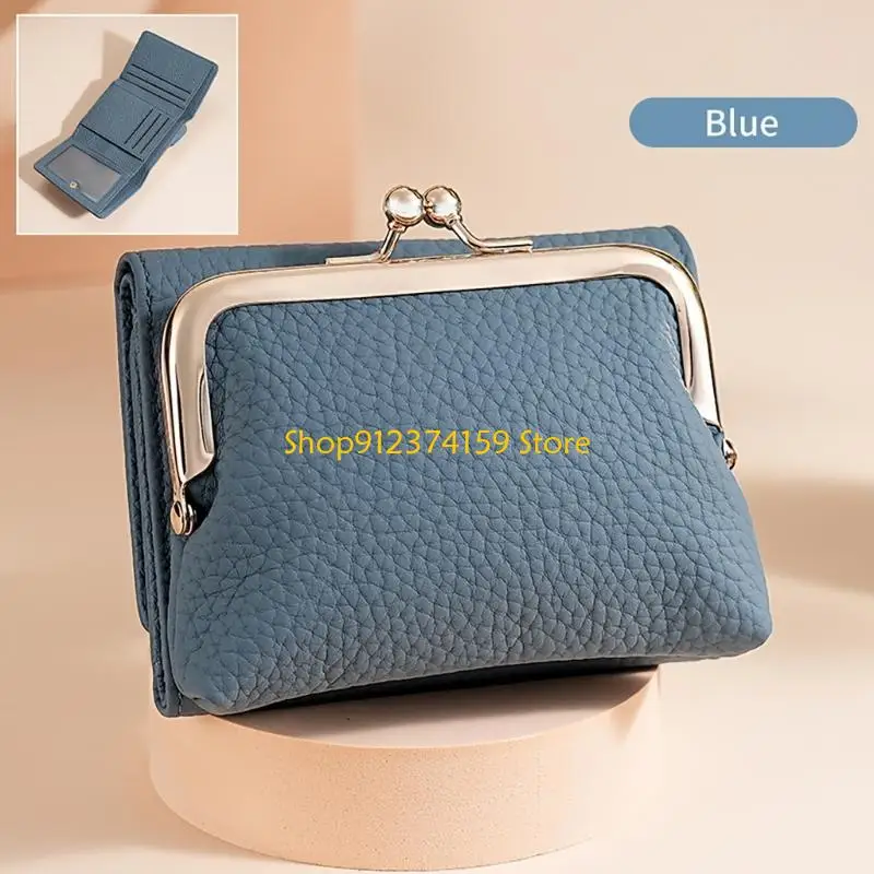 G5AE Compact Purse Women's Wallet with Kiss Lock Coin Pocket and Card Holder