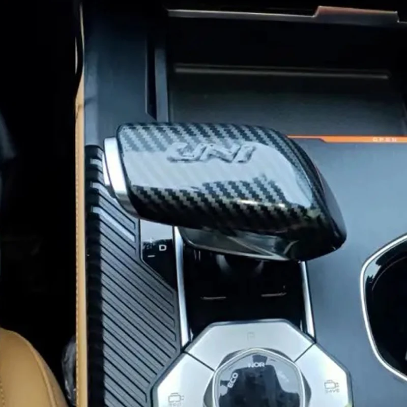 21-24 For Changan Uni-k Car Gear Shift Knob Post Lever Cover Trims ,Plastic ,Carbon Black,2021 2022 2023 2024