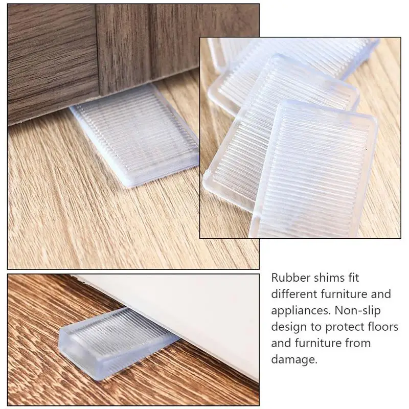 4 Pcs Furniture Foot Rubber Pad Adjustable Refrigerator Balance 4pc Wedge Leveler Leveling Feet Blocks Toilet Shims for Door