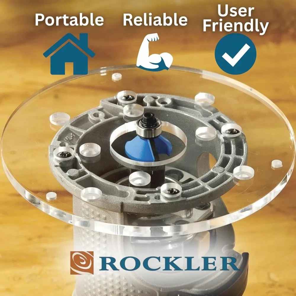 Trim Router Table with Adjustable Table Pre Drilled Holes High Visibility Bit Guard 1/4 Acrylic Base Woodworking Tools