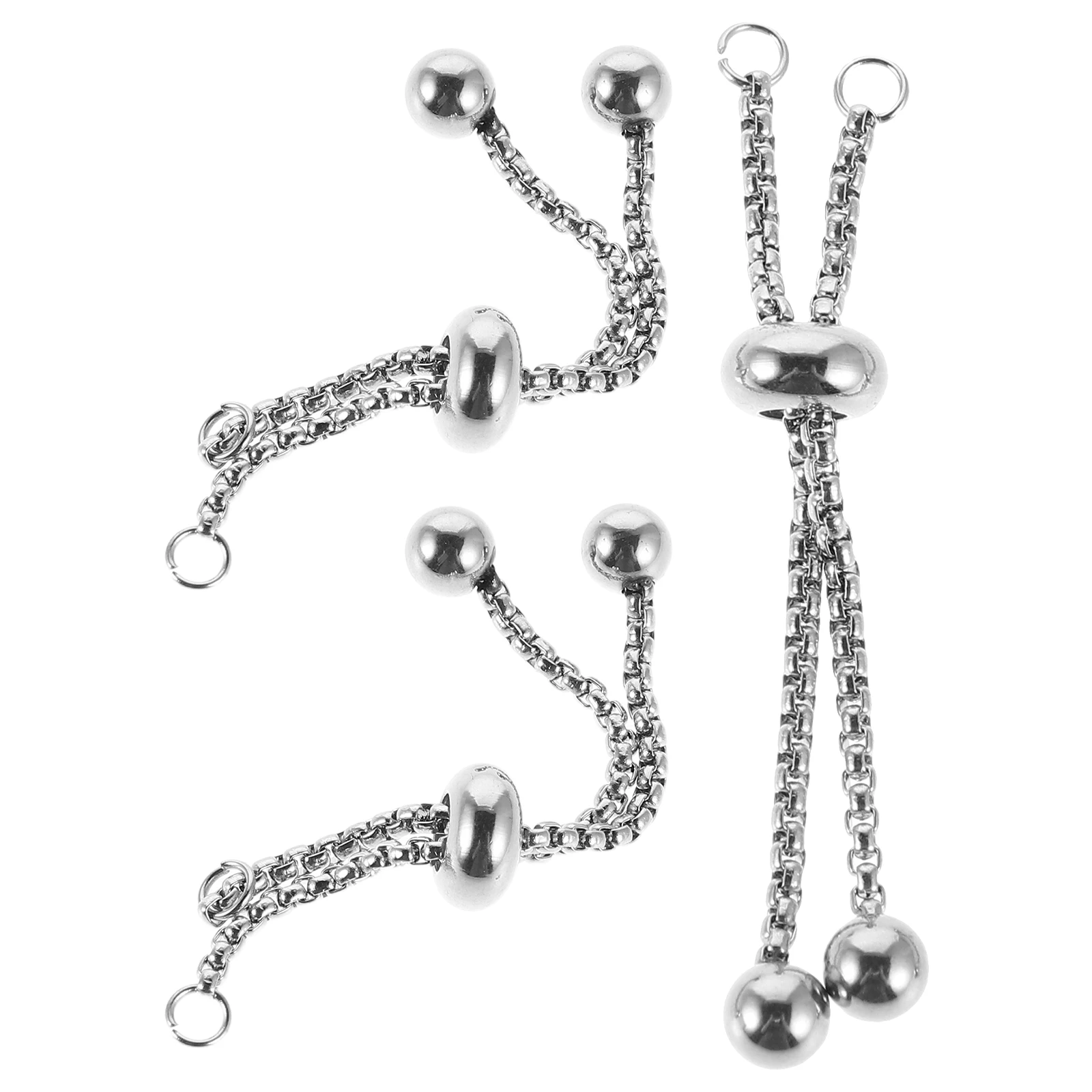 

3pcs Stainless Steel Adjustable Slider Bracelet Extender Chain DIY Jewelry Components Stretchable Vacuum Plated