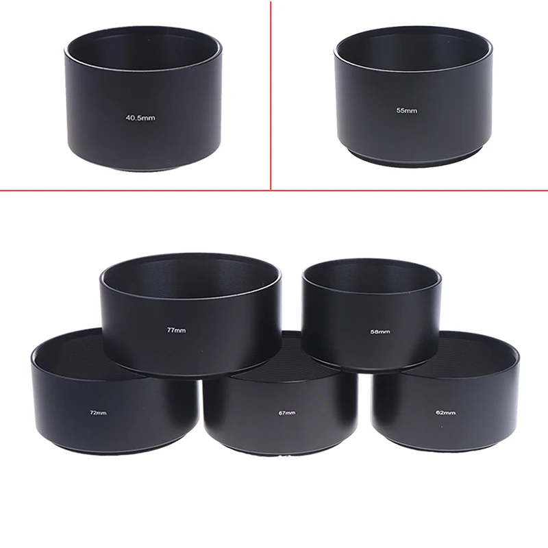 Universal Lange Metall Gegenlichtblende 40,5mm 43mm 46mm 49mm 52mm 55mm 58mm 62mm 67mm 72mm 77mm Für Kamera Objektiv Sonnenschirm