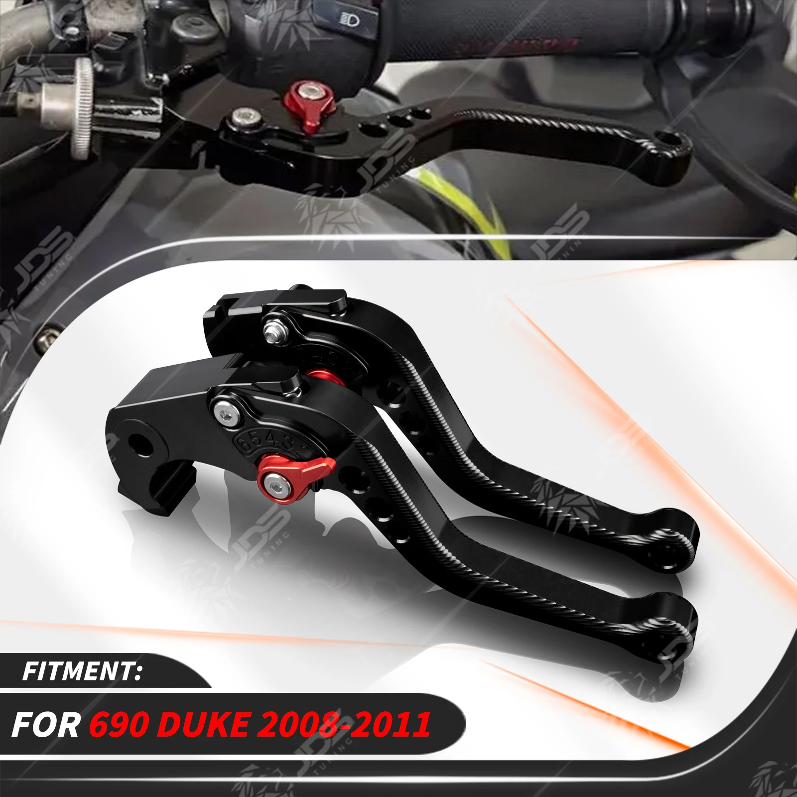 For KTM 690 DUKE/DUKE690 2008-2011 Sport Short Brake Lever Set Adjustable Handle Levers Three-Fingers Accessories Parts