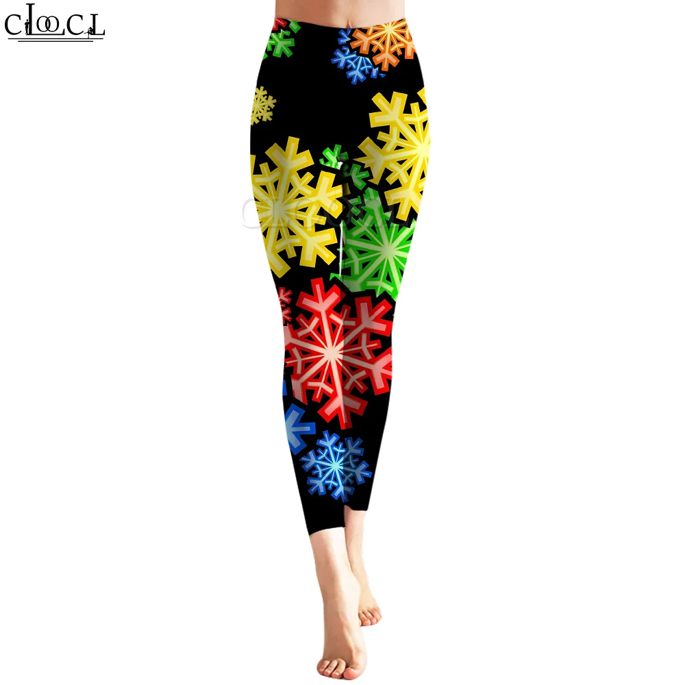 

CLOOCL Harajuku Leggings Yoga Pants Colorful Snowflake Graphic Print Trousers Suitable for Women Workout Running Riding Legging