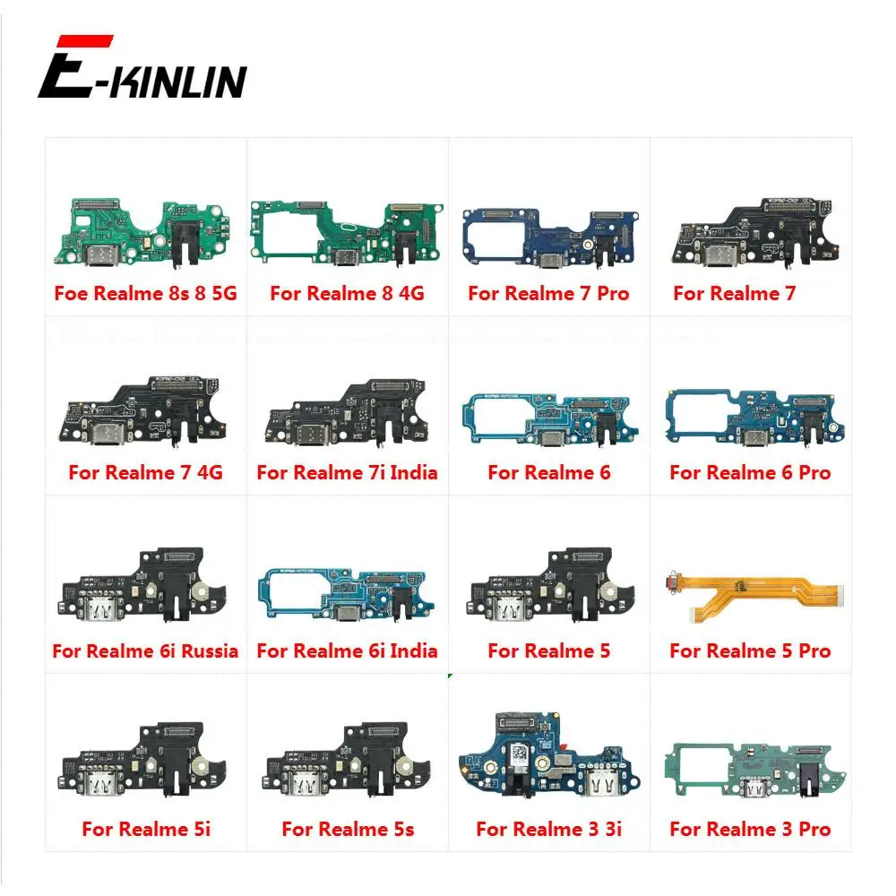 Charger USB Dock Charging Dock Port Board With Mic Microphone Flex Cable For OPPO Realme 8 8s 7 7i 6 6i 5 5i 5s 3i 3 Pro