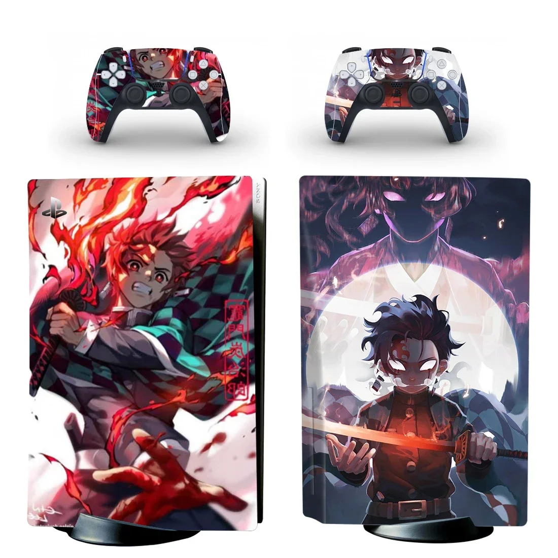 Anime Kamado Tanjirou PS5 Disco Pelle Adesivo Protezione Decal Cover per Console Controller PS5 Disco Pelle Adesivo Vinile