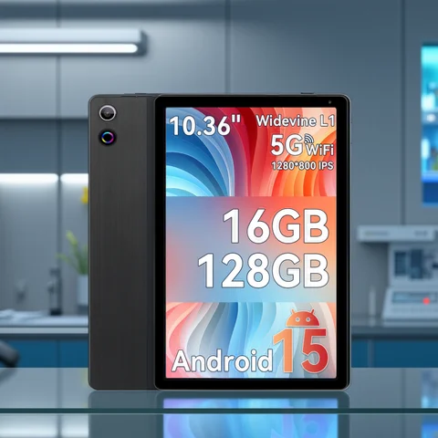 Android 15 Tablet 10.4 Inch Octa-Core Processor 16GB RAM 128GB ROM 1TB TF Card Expand 5G/2.4G WiFi 5MP+8MP Camera Android Tablet