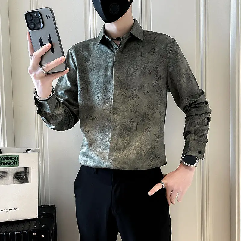 

Высококачественная мужская рубашка с цветочным принтом, модная брендовая красивая рубашка в стиле ретро с длинными рукавами, новый мужской повседневный весенне-осенний топ