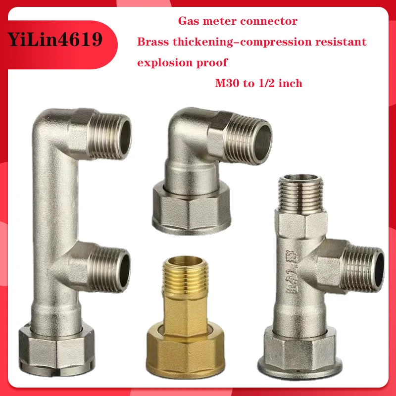 

All Copper Natural Gas Meter Adapter M30 To 1/2 Inch Internal and External Threaded Union Gas Aluminum Plastic Pipe Fittings