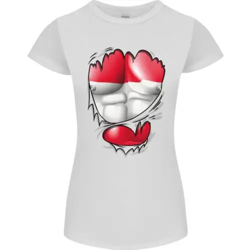 Gym The Austrian Flag Ripped Muscles Austia Womens Petite Cut T-Shirt