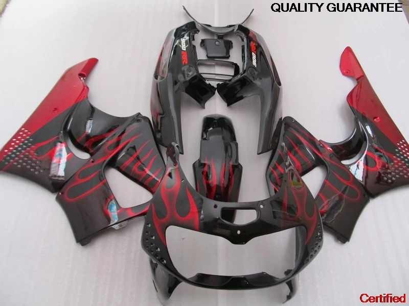 

Bodywork Fairing Kit For Honda CBR900RR 92 93 94 95 Red Flames Black Fairings Set CBR900RR 893 1992-1995 OT11