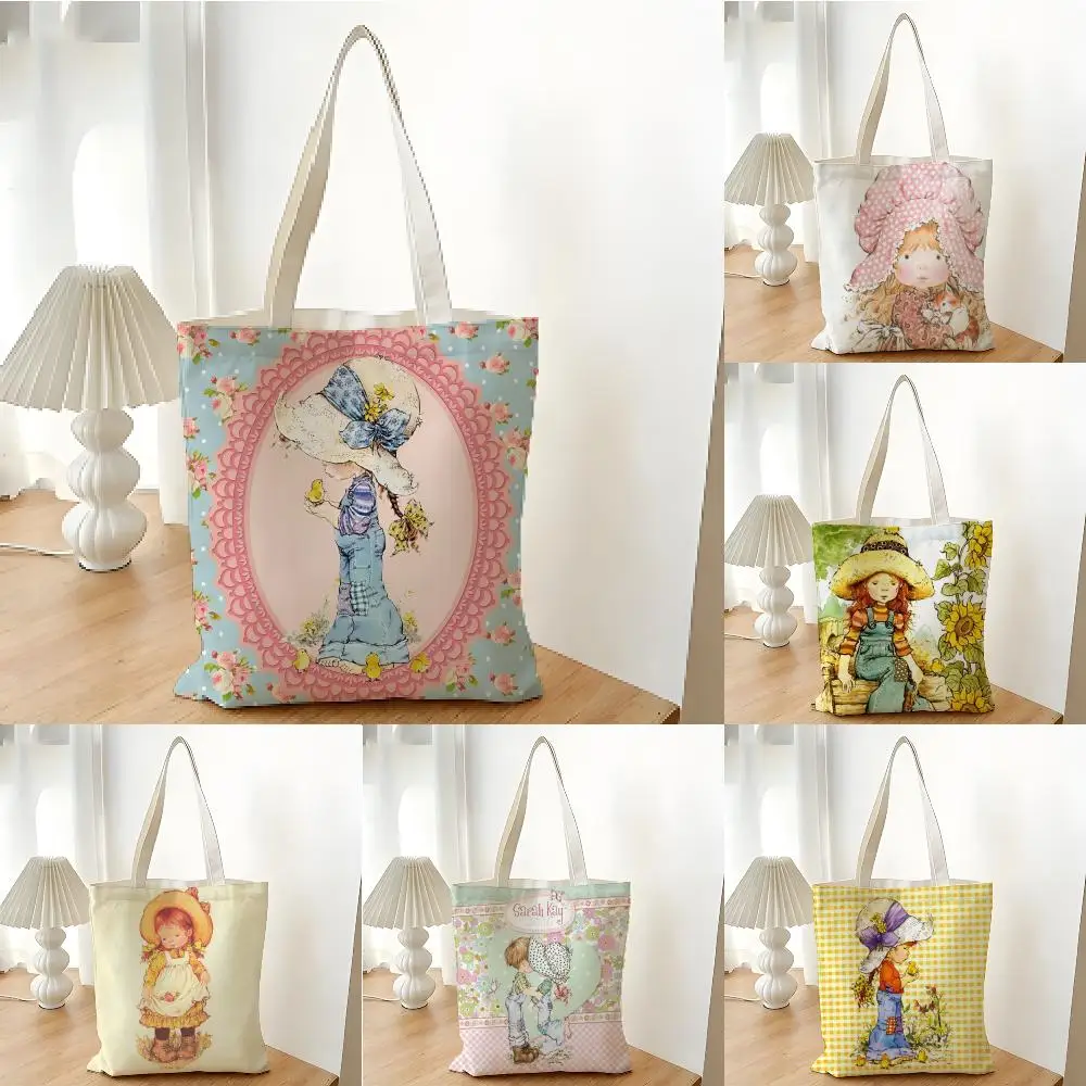 Bolsas de armazenamento Sweet Anime Baby S-Sarah Kay, sacola de compras de lona, sacola de compras de supermercado, sacola de festa de Natal