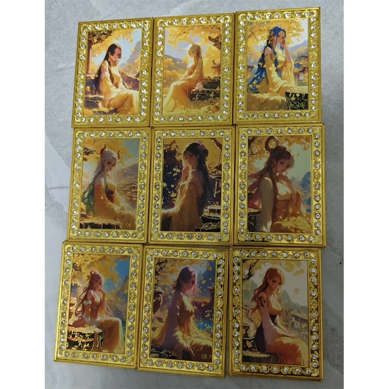 Anime One Piece Metal Drill Card Nami Yamato Hancock Uta Vivi Robin Collection Cards Christmas Birthday Gifts Children's Toys