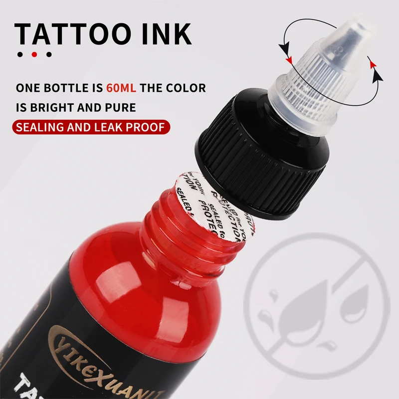 60ml red/black Tattoo Ink Pigment with box Body Art Tattoo Kits Professional Beauty Paints Makeup Tattoo Supplies Semi-permanent - Image 4