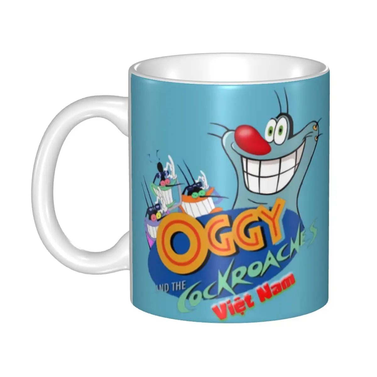 Oggy And The Cockroaches Coffee Mug DIY Customized French Anime Cartoon Ceramic Mug Creative Present