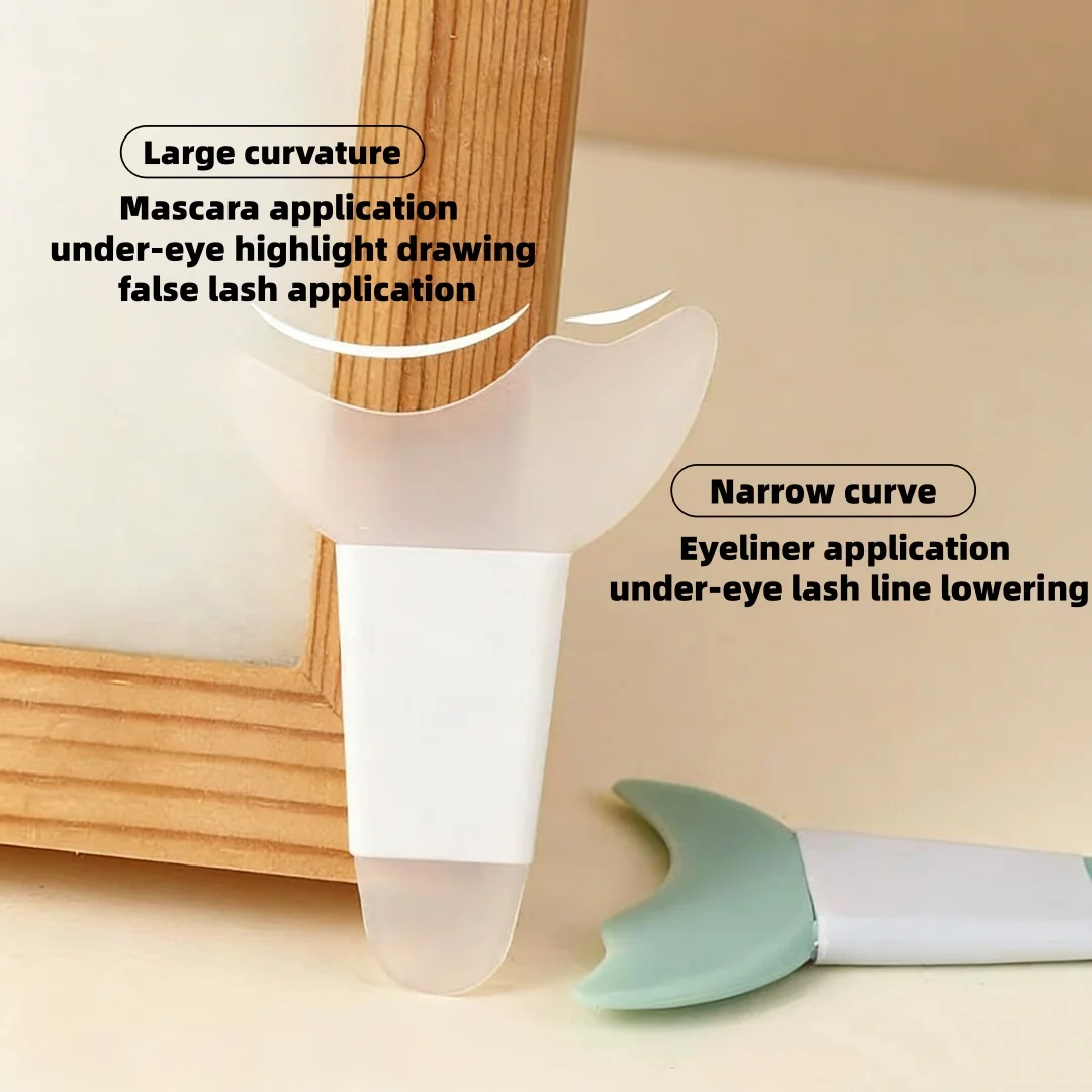 65（1）---ที่ป้องกันขนตาซิลิโคน - อุปกรณ์ช่วยเขียนอายไลเนอร์และมาสคาร่าสำหรับมือใหม่, เครื่องมือแต่งตาซิลิโคนนุ่มรูปพระจันทร์เสี้ยว
