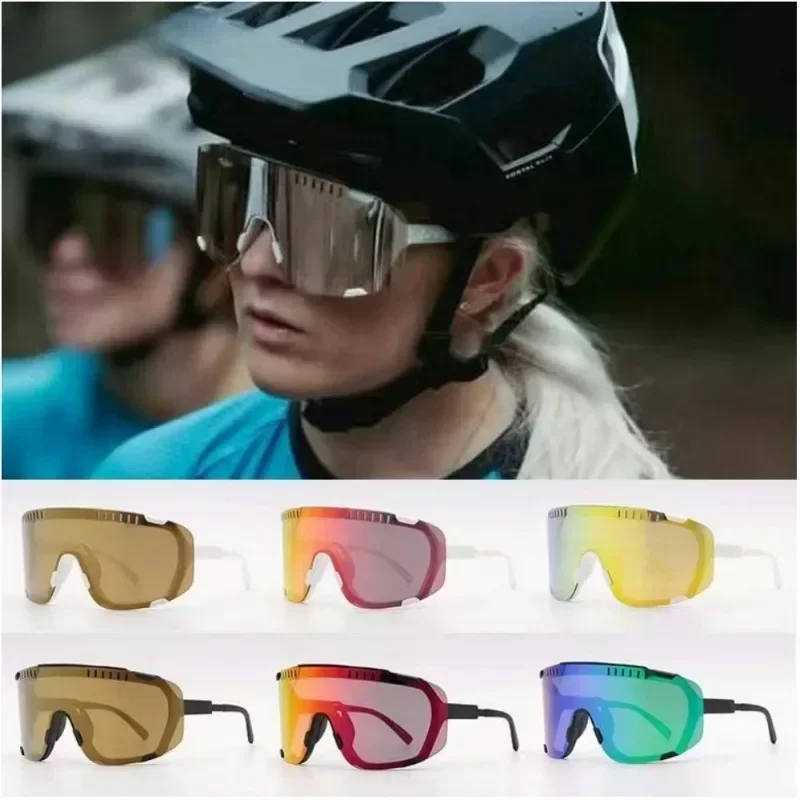 Polarized 4 Lens Cycling Sunglasses Men Women Sport Mountain Bike Bicycle UV400 Glasses MTB Myopia Eye Windproof Eyewear