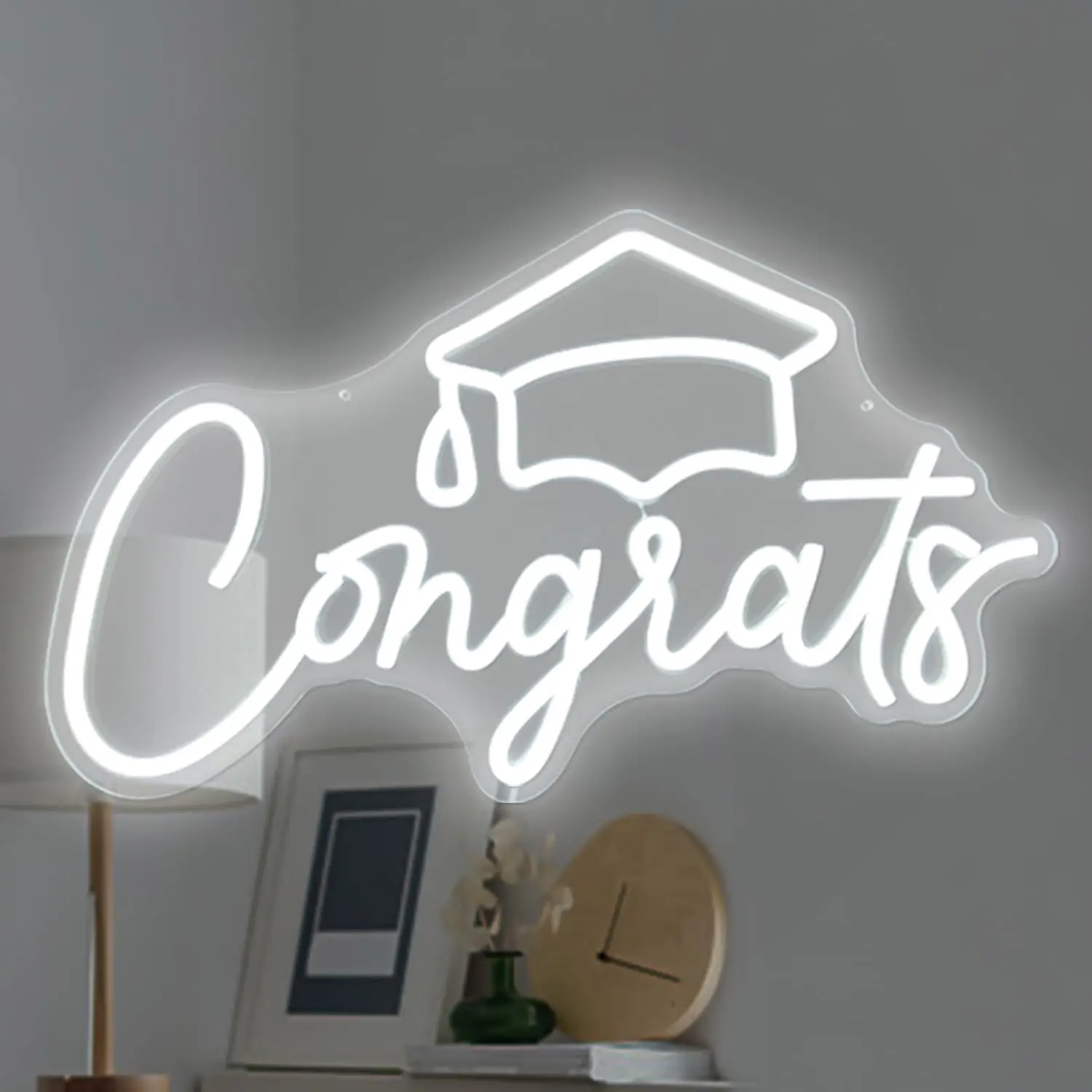 

Congrats Neon Signs Wall Decor LED Neon Signs for Congratulations Graduation Wedding Ceremony Birthday Party Celebration Banquet