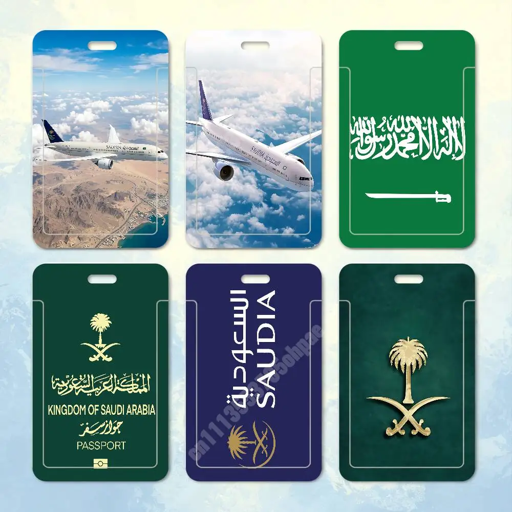 Airplane Passport Kingdom of Suadi Arabia Plastic Card Holder Staff ID Card Clear Transparent Campus Access Name Tag