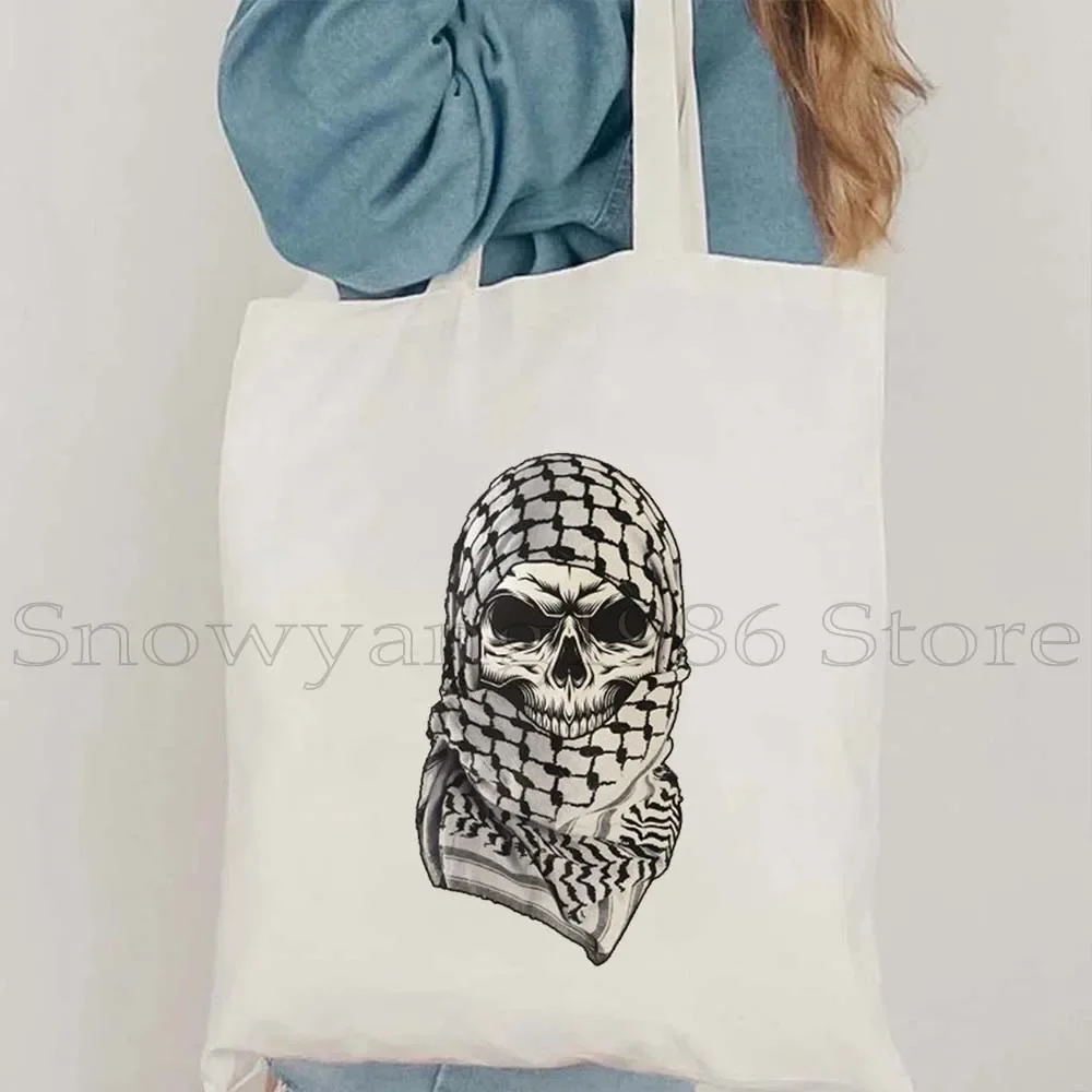 Heart Peace Floral Arabic Keffiyeh Kufiya Folk Embroidery Tatreez Art Dome of The Rock al quads Gifts Canvas Tote Bag Handbags