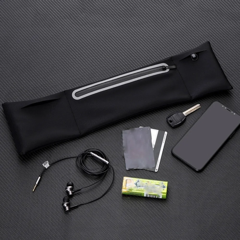 Ultra-Thin Sport Mobile Waist Bag High Elastic Multifunctional Running Waist Bag Storage Close Fitting Sports Phone Bag