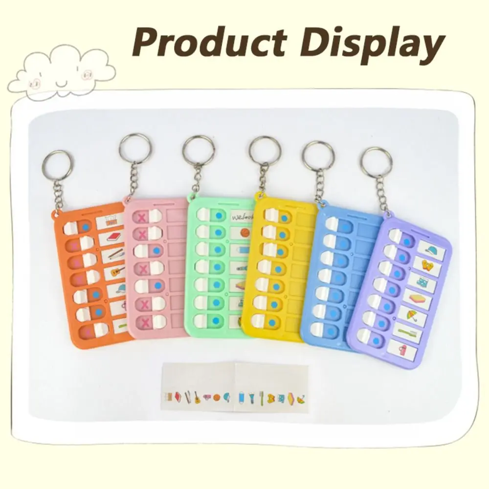 Multifunctional Plastic Self Discipline Check List Detachable Kids Use Daily Planner Board Memo Board Keychain