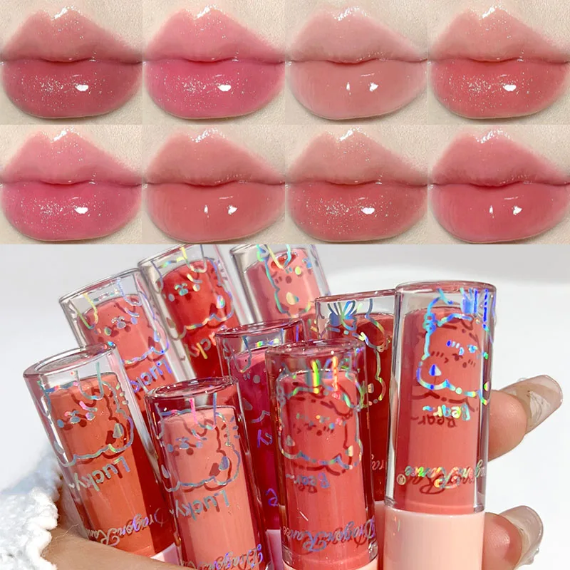 Brillo de labios hidratante resistente al agua, brillo de labios brillante de diamante, brillo de labios Sexy, maquillaje de tinte de labios de gelatina, 3 piezas por juego