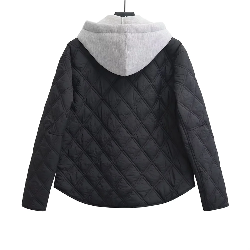 2024 Autumn/Winter New Women\'s Clothing Detachable Hooded Round Neck Long Sleeve Cotton Jacket Jacket