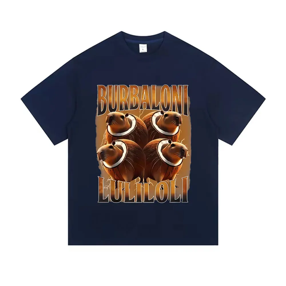 الإيطالية Brainrot Burbaloni لولليزي تي شيرت جوز الهند كابيبارا مضحك ميمي التي شيرت الصيف الرجال النساء عادية الفكاهة قصيرة الأكمام بلايز #2