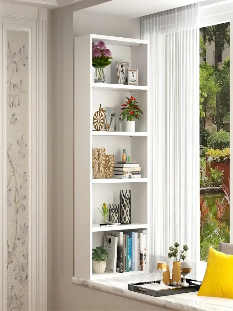 Floating window storage cabinet, floor to floor bookshelf combination, small bookshelf, simple windowsill, children's storage ra