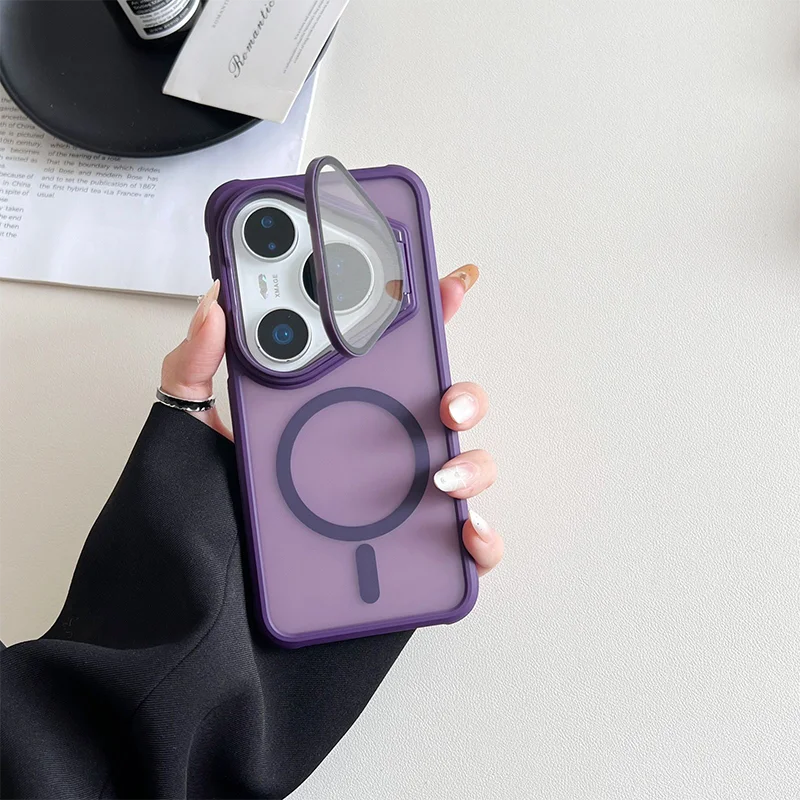 

Lens Flip Stand Case For Huawei Pura80 / Pura80pro / Pura80 Ultra Cover Matte Shockproof Case Magnetic