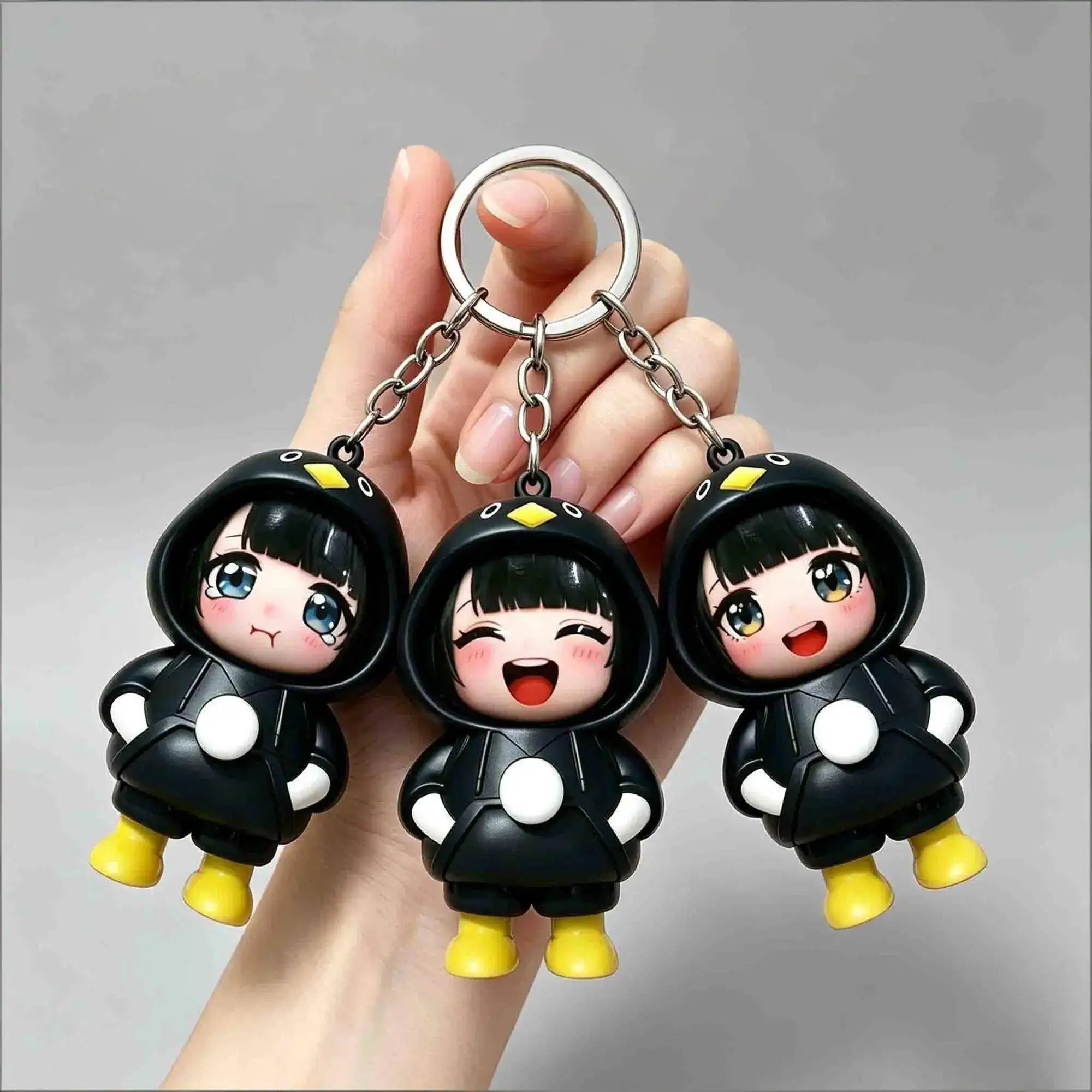

Creative Gugu Gaga Face-Changing Action Figure Doll Model Cute and Fun Keychain Cartoon Keyring Pendant Ornament Toy Kids Gifts