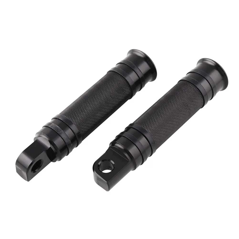 

2Pcs Motorcycle Foot Pegs Black Cnc Aluminum Universal Footrest Pedals Narrow Rubber Grip Slim Comfortable Design
